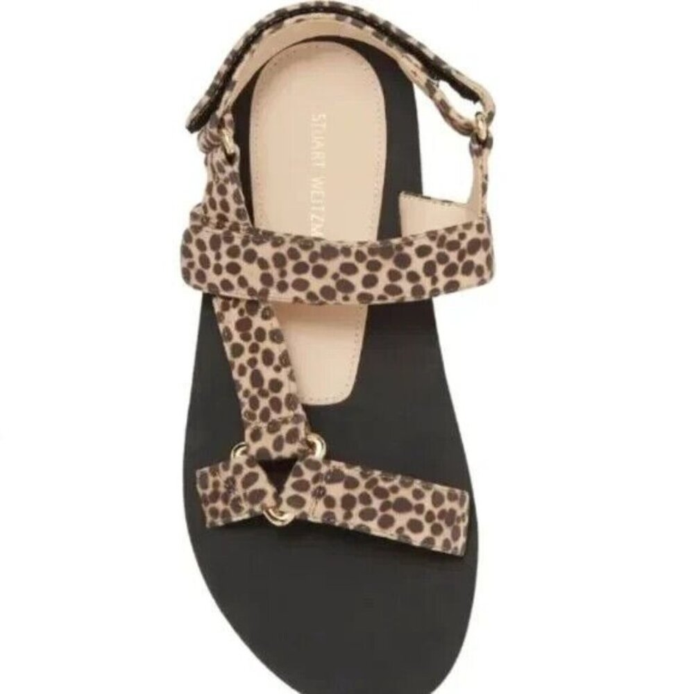 Stuart Weitzman Vail Sport Sandal Mini Cheetah Suede Sandals 39.5 EU 9 US - Picture 2 of 6